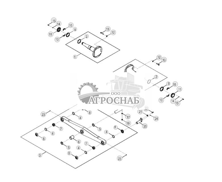 Поворотные шкворни, поперечина и детали (LGP) (механизм механического наклона под углом) (195547 - ) - ST313333 40.jpg